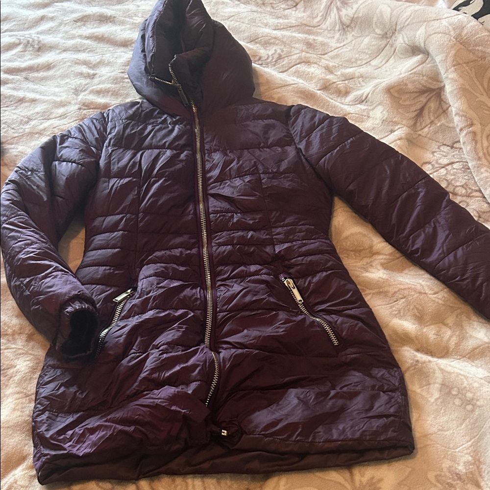 Massimo Dutti Deep Purple Puffer Jacket